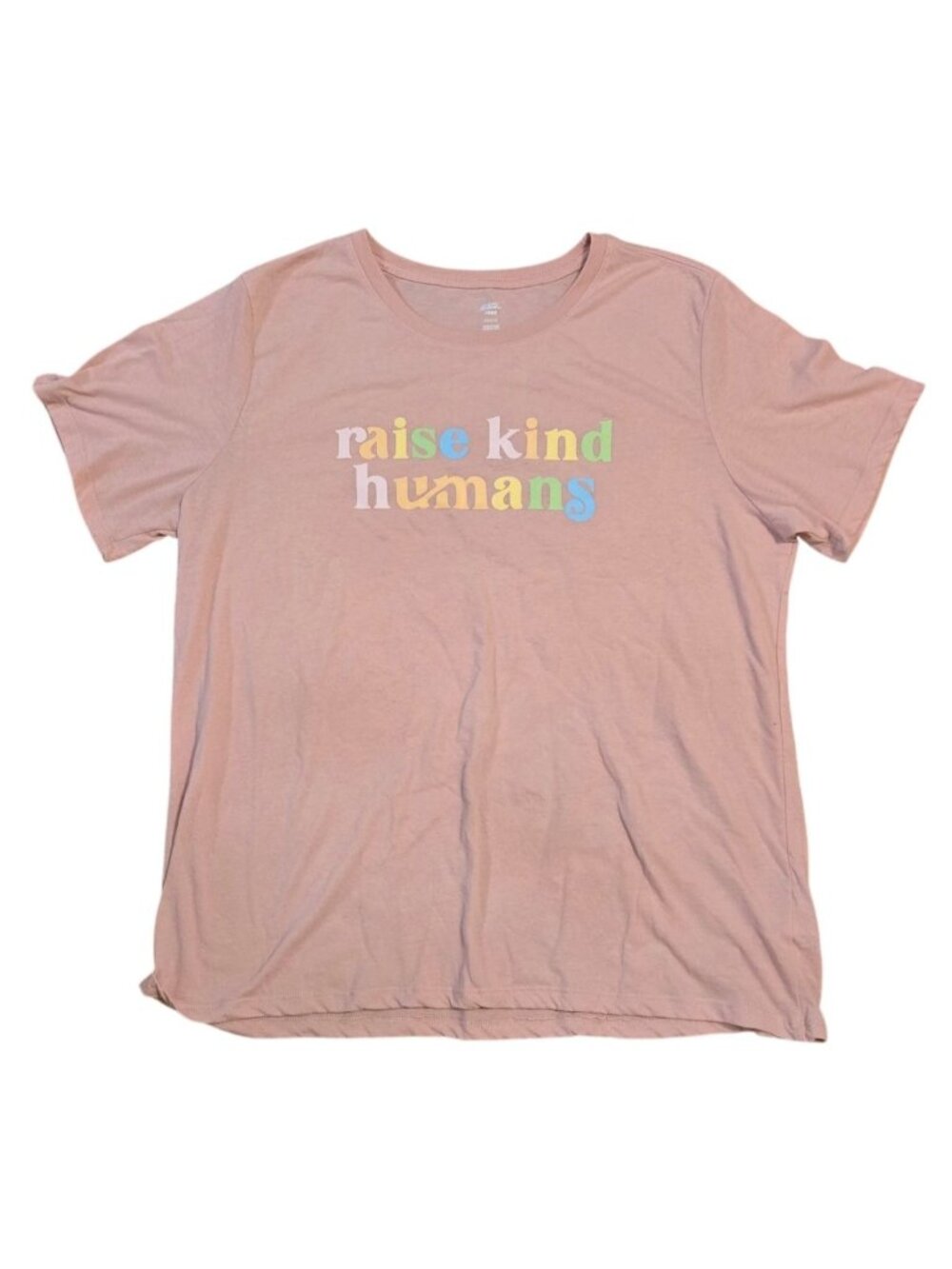 Way To Celebrate Pride Graphic T-Shirt Raise Kind Humans XXL Pink Short Sleeve